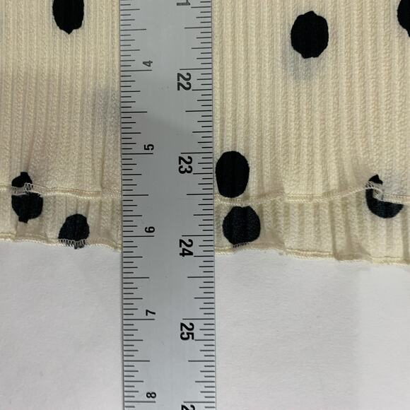 Sézane Rosalinda Blouse 14 Black Ecru Polka Dot Print Career Feminine Corpcore - Picture 8 of 9